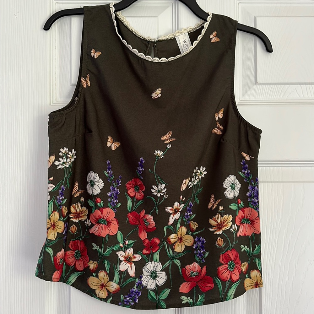 West Moon women's floral tank size small